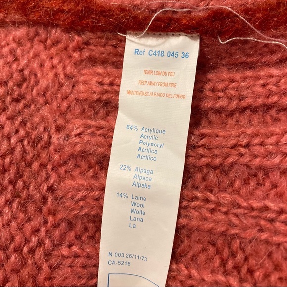 Catimini Girls Wool Blend Zip Front Cardigan Sweater Size 12 - Picture 7 of 8